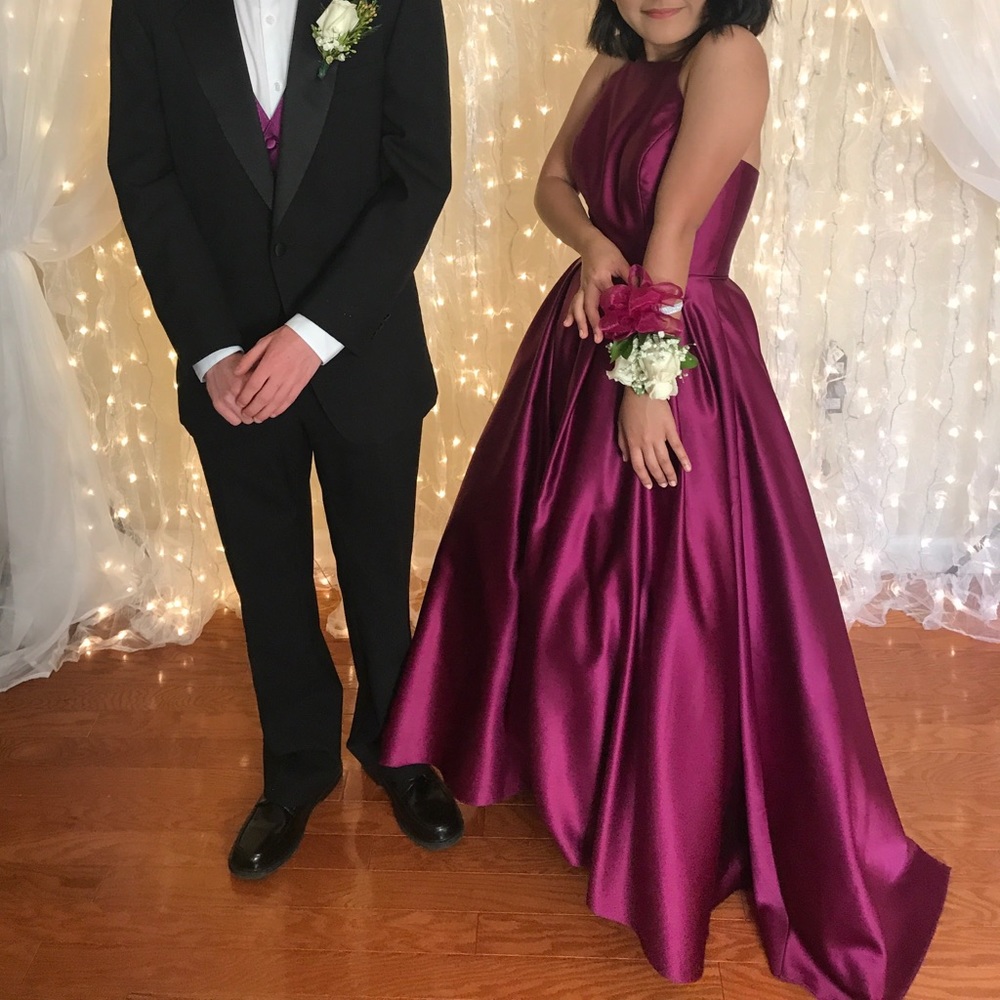 Magenta Ball Gown Prom Dress